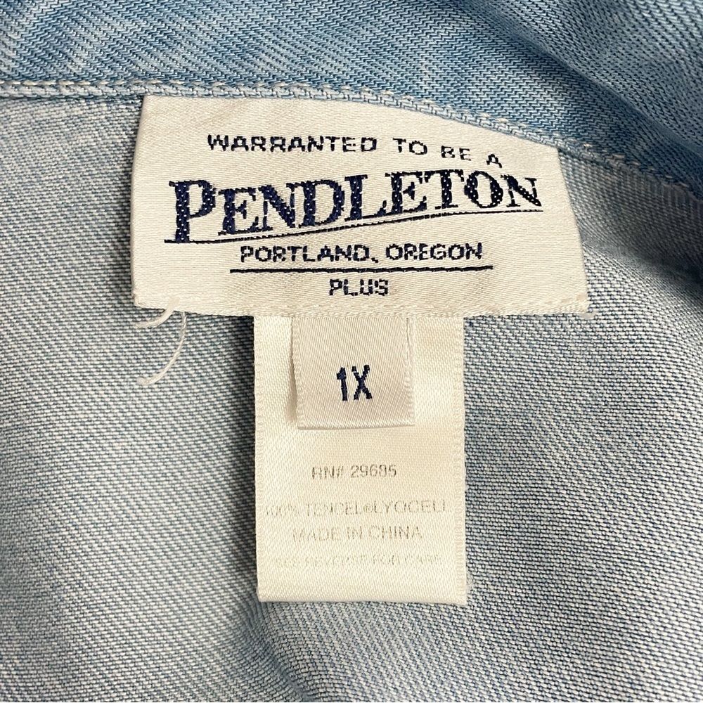 Pendleton Blue Button Down Shirt - image 8